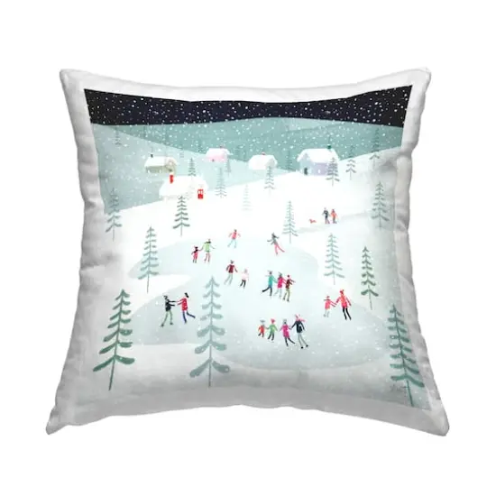 Stupell Industries Winter Ice Skating Pillow {1}