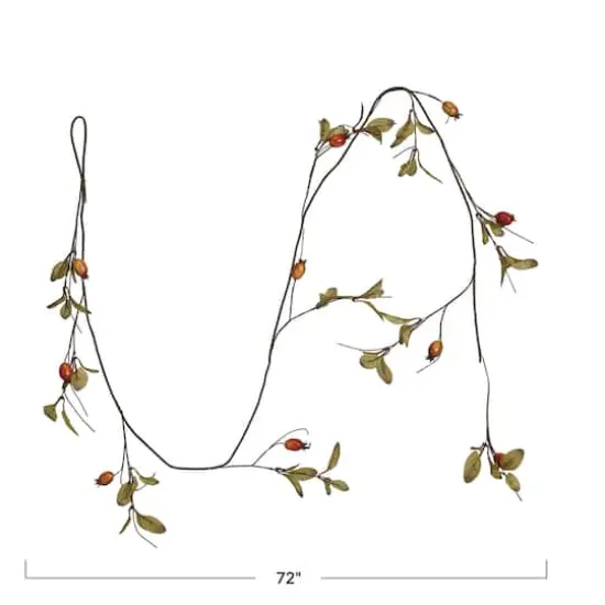 Hello Honey&reg; 6ft. Green & Orange Faux Rose Hip Garland {4}