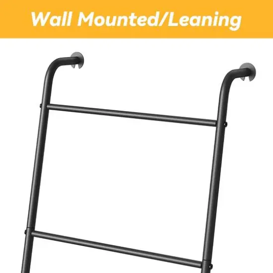 NEX&trade; Black Metal Blanket Ladder Holder Set {8}