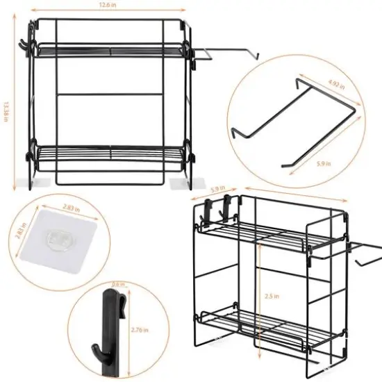 Over The Toilet Storage Shelf Organizer Basket with Paper Towel Holder {7}