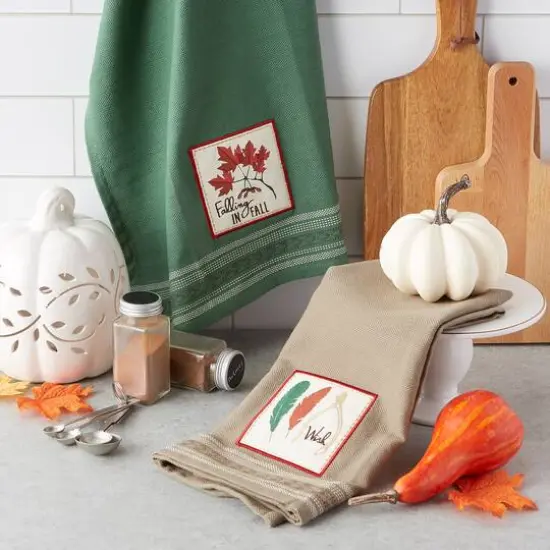 DII&reg; Falling In Fall Embroidered Dishtowel Set {7}