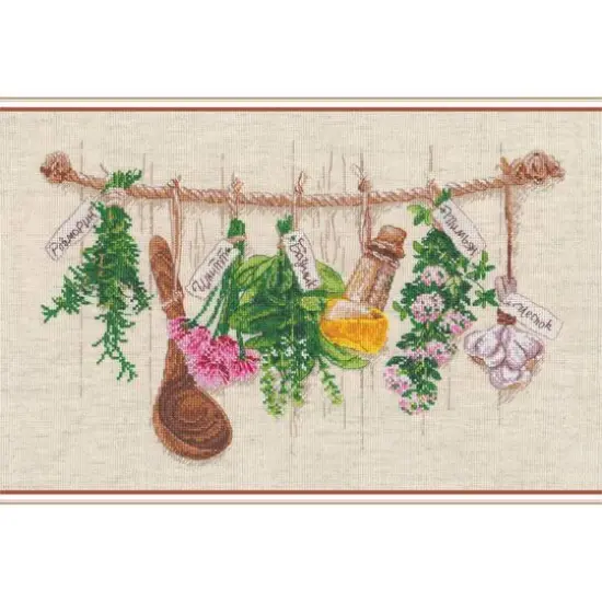 Oven Fragrant Herbs Cross Stitch Kit {1}