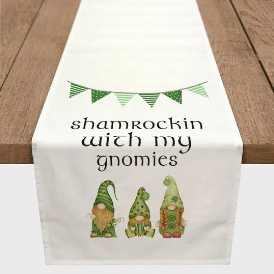 Shamrockin Gnomies Cotton Twill Runner {2}