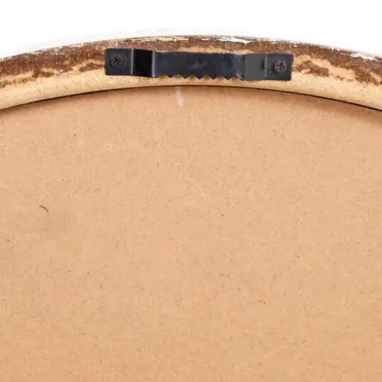 24" White Wood Vintage Wall Clock {7}