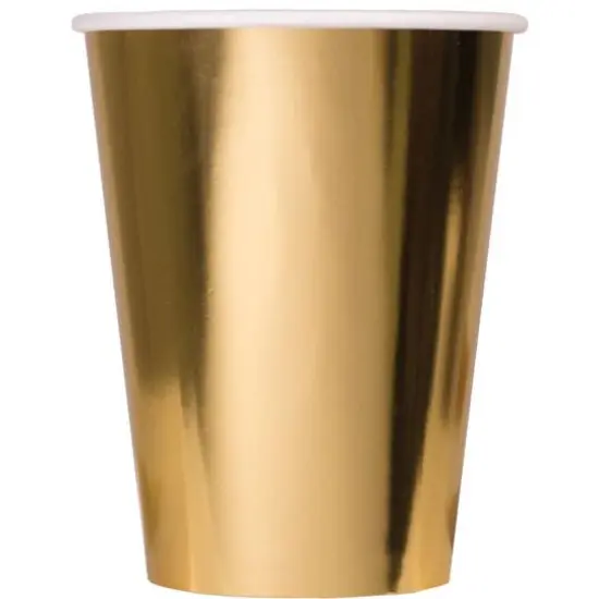 JAM Paper 12oz. Foil Paper Cups, 48ct. Gold {1}