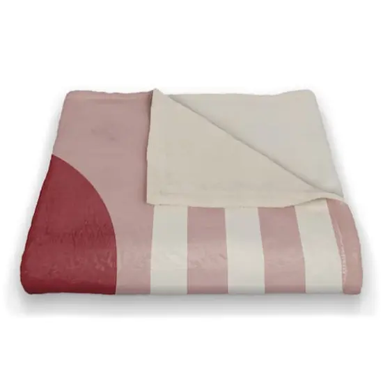 Circle Arch Colorful 50" x 60" Coral Fleece Blanket {3}