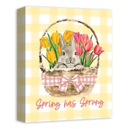 Spring has Sprung Basket Canvas Wall Art {3}