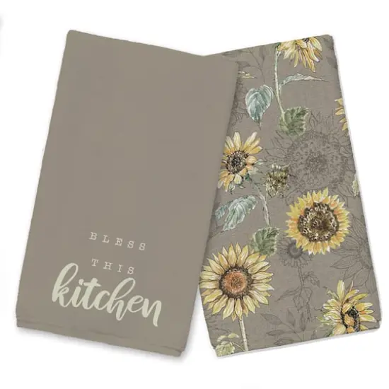 Bless This Kitchen Tea Towel Set Brown {1}