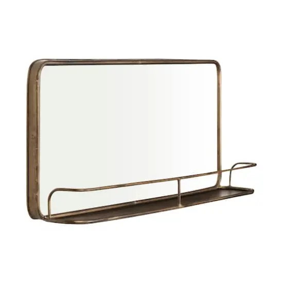 Hello Honey&reg; Brass Mirror With Shelf {5}