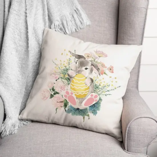 Rabbit Easter Egg 18" x 18" Indoor / Outdoor Pillow {3}