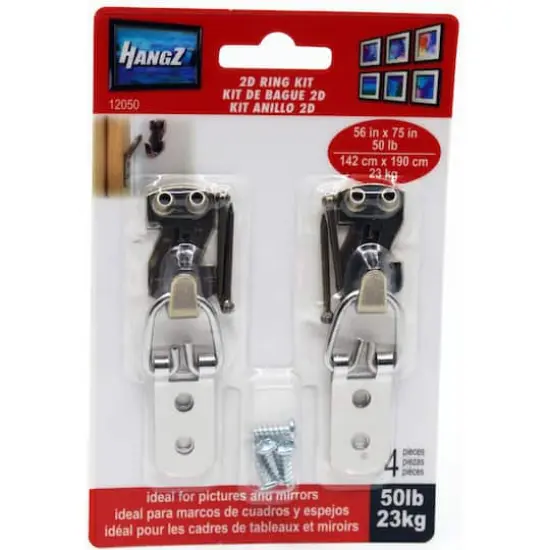 HangZ&trade; 50lb. 2 Hole D Ring Kit {1}