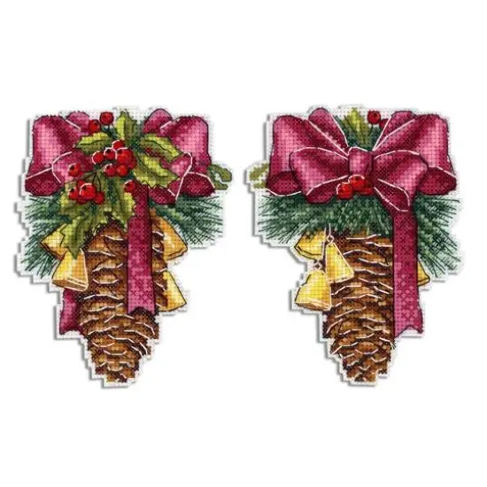 MP Studia Christmas Cone Plastic Canvas Counted Cross Stitch Kit {1}