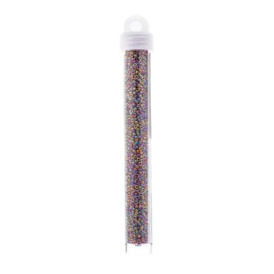 Miyuki&reg; 11/0 Glass Seed Beads, 22g Purple Rainbow Opaque Iris AB {3}
