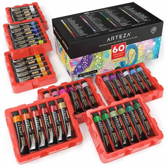 Arteza&reg; 60 Color Gouache Paint Set {1}