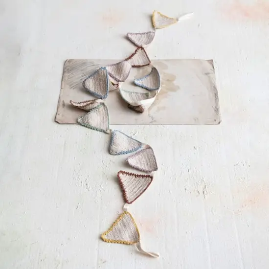 Hello Honey&reg; 6ft. Multicolor Handwoven Crocheted Pennant Garland {4}