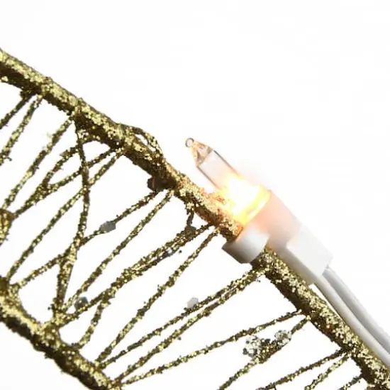 28" Crystal Feeding Reindeer, Clear Mini LED Lights {4}