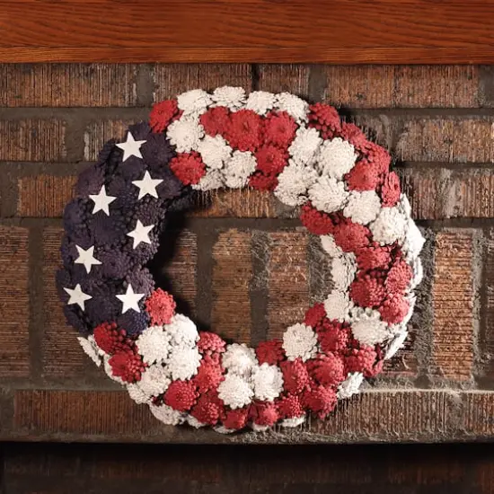 18" Patriotic Pinecones Wreath {3}
