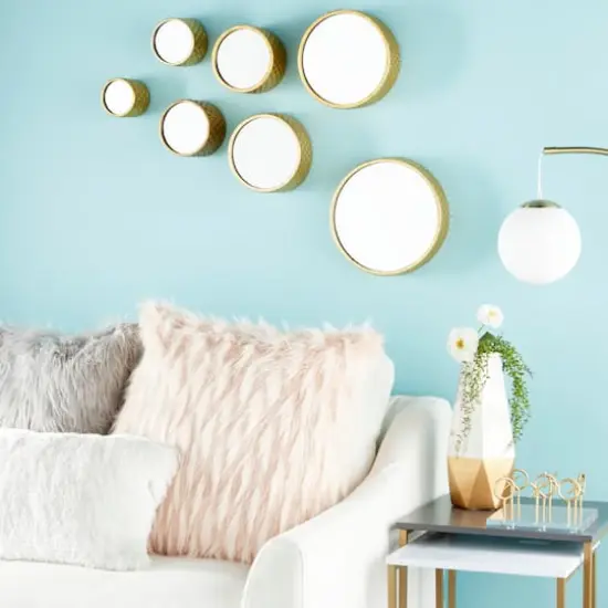 CosmoLiving by Cosmopolitan Gold Metal Glam Wall Mirrors Set {7}