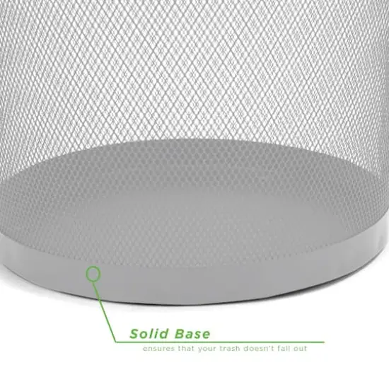 Mind Reader Garbage Round Metal Mesh Waste Basket Recycling Bin Silver {6}