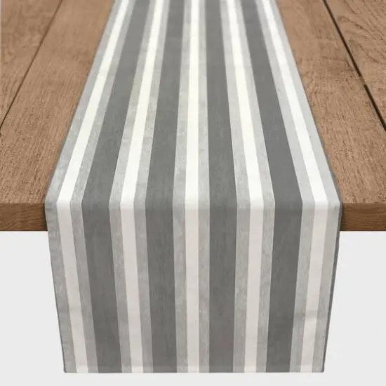 Stripes Indoor/Outdoor Table Runner Gray {4}