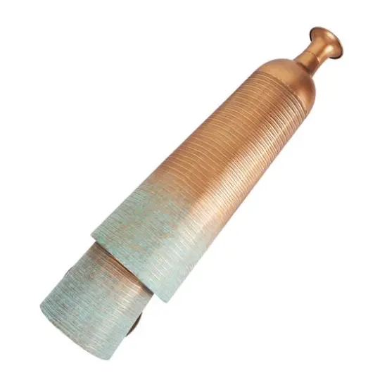 Distressed Ombre Copper Ribbed Vase Set {6}