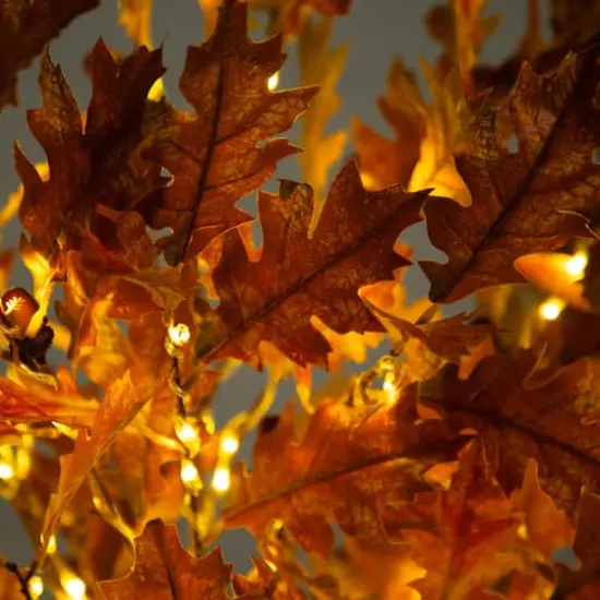 6ft. Pre-Lit Burnt Orange Autumn Maple Artificial Fall Tree with 300 Warm White LED Lights {5}
