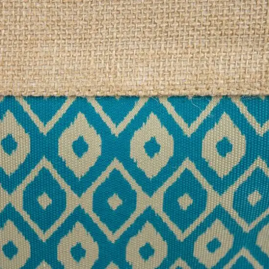 DII&reg; Medium Ikat Rectangle Burlap Bin Teal {7}