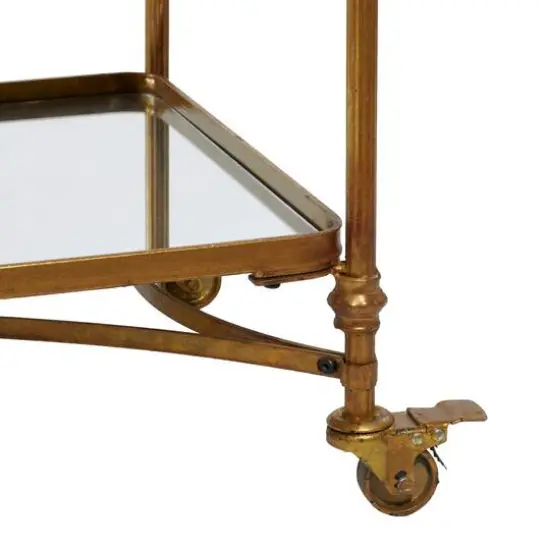 Brass Iron Bar Cart, 33" x 35" x 18" {4}