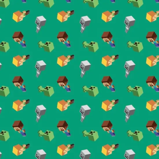 Mojang Minecraft Day Mobs Cotton Fabric {1}