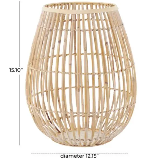 15" Bamboo Handmade Open Frame Round Vase {6}
