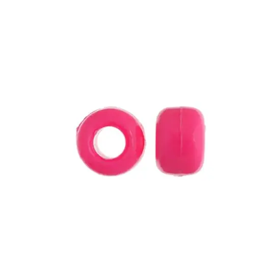 John Bead 9mm Opaque Plastic Pony Beads, 1,000ct. Hot Pink {4}