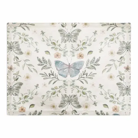 Butterfly Cotton Twill Placemat White {1}