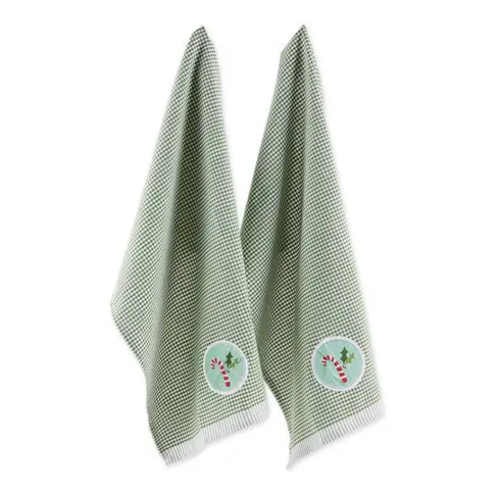DII&reg; Candy Cane Embellished Dishtowel Set {1}