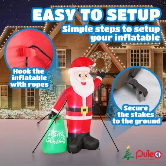 8ft. Inflatable Christmas Santa with Warm White LED Lights {5}