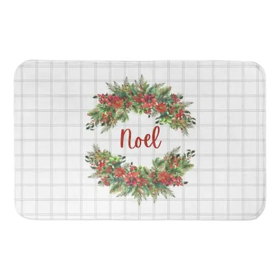 Noel Holly Wreath Bath Mat {1}