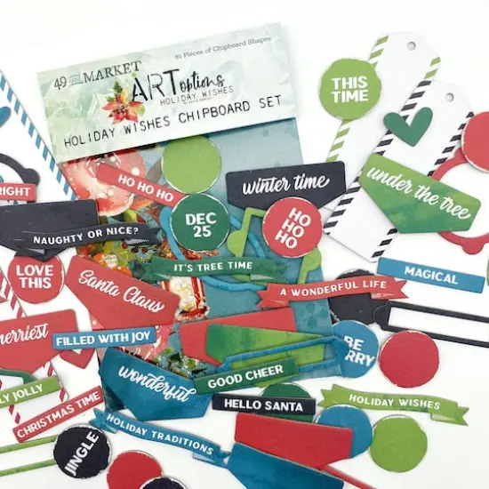 49 And Market ARToptions Holiday Wishes Chipboard Bits {3}