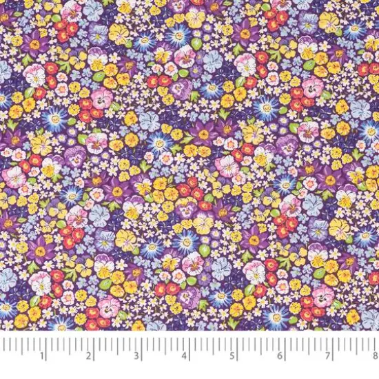 SINGER Multi Pansy Floral Cotton Fabric {4}