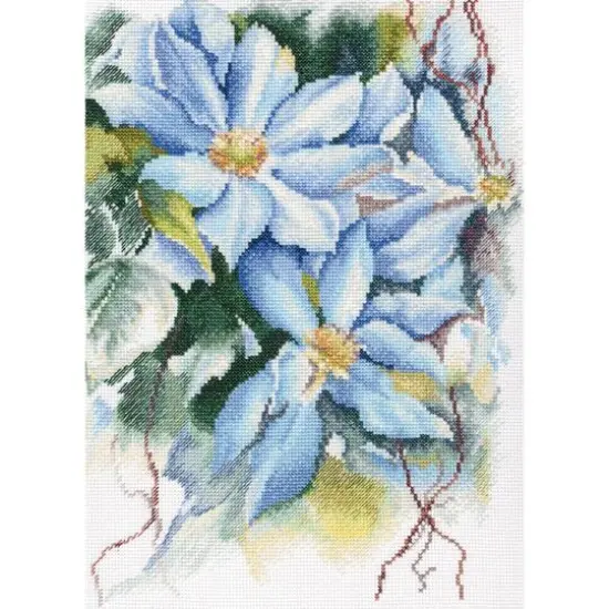 RTO Blue Clematis Cross Stitch Kit {1}