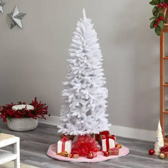 6ft. Unlit Slim White Artificial Christmas Tree {6}