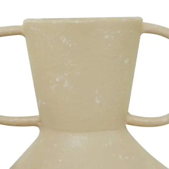 Beige Metal Vase with Handles Set of 2 7", 9" {5}
