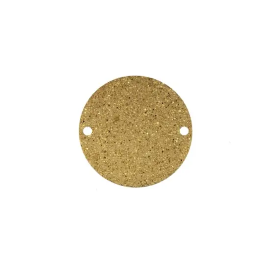 John Bead Beadwork Findings Gold 2 Hole Round Circle Pendant, 8ct. {1}