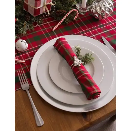 DII&reg; 72" Tartan Holly Plaid Table Runner {6}