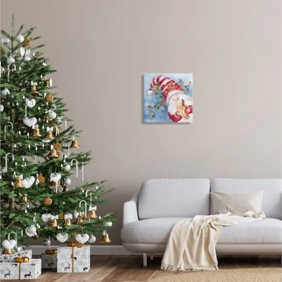 Stupell Industries Santa Gnome Holiday Lights Canvas Wall Art {3}