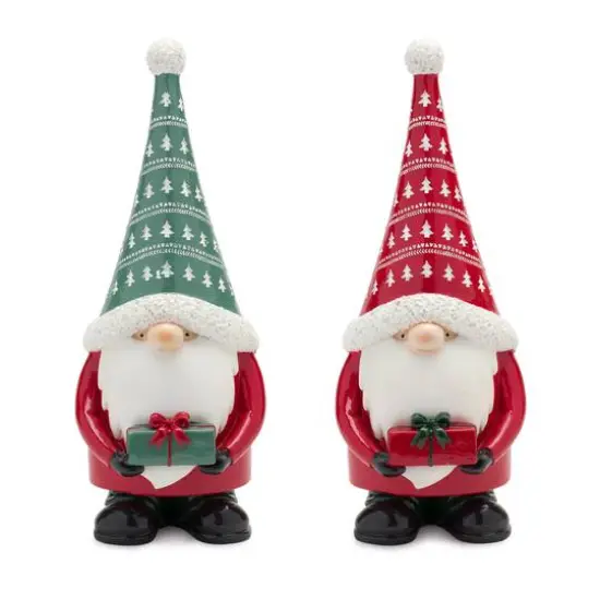 12" Holiday Gnome Figurine Set {1}