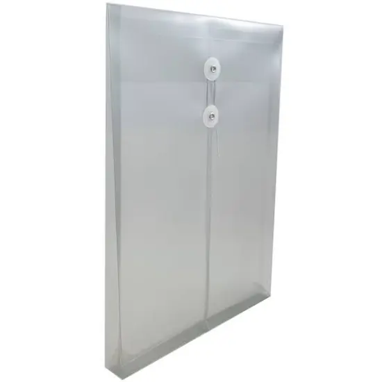 JAM Paper Legal Size Plastic Envelopes with Button & String Tie Closure, 12ct. Smoke Gray {5}