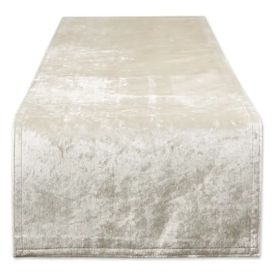 DII&reg; 108" Velvet Table Runner Cream {1}