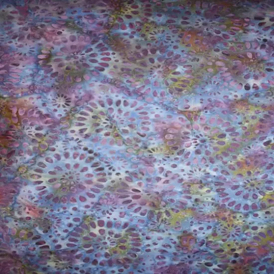 Feldman Batik Royal Plum Stamp Starburst Cotton Fabric {3}