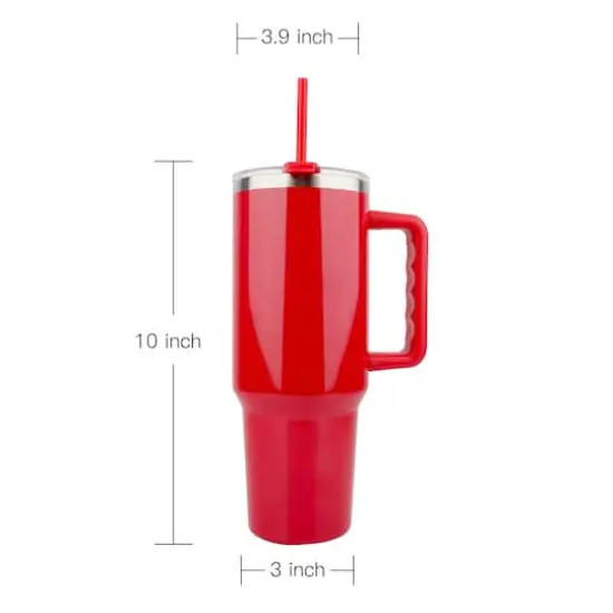 40oz. Stainless Steel Insulated Tumbler by Ashland® Red Glitter {5}