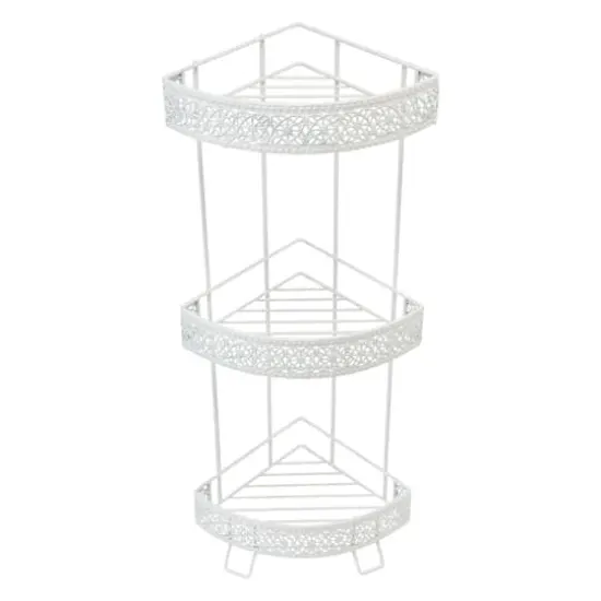 Elle D&eacute;cor Dentelle White 3 Tier Corner Spa Tower {3}