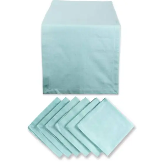 DII&reg; Solid Chambray Table Runner & Napkins Set Rose {2}